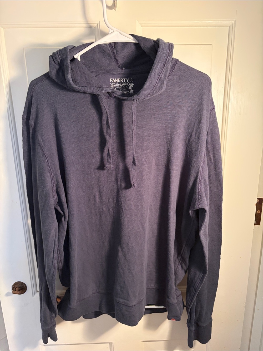 Faherty Sunwashed Organic Cotton Hoodie Mens L